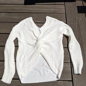 Open back knot knit sweater